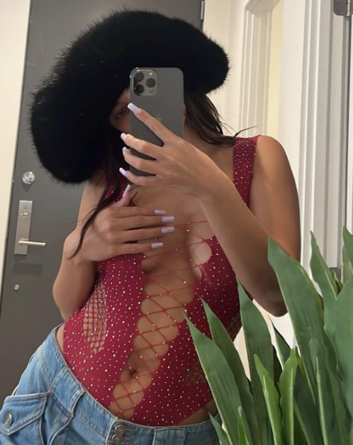 Addison Rae Hottie In Red  nude photo