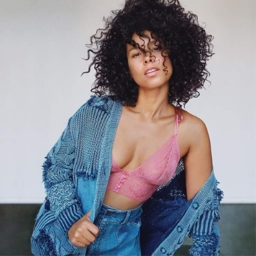 Alicia Keys Sexy Boobs See Through  nude photo