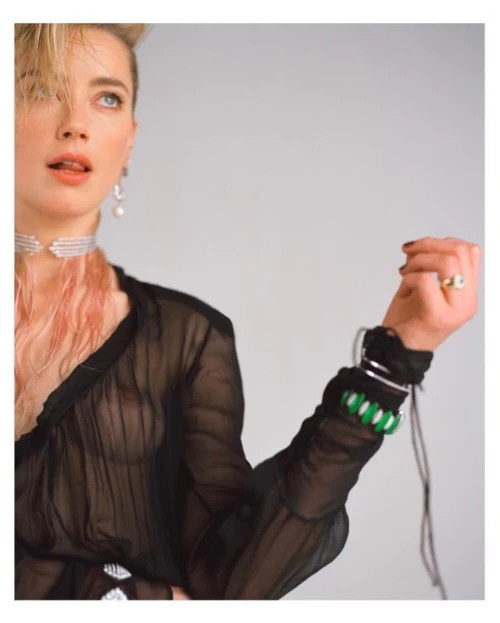 Amber Heard Sheer Top  nude photo