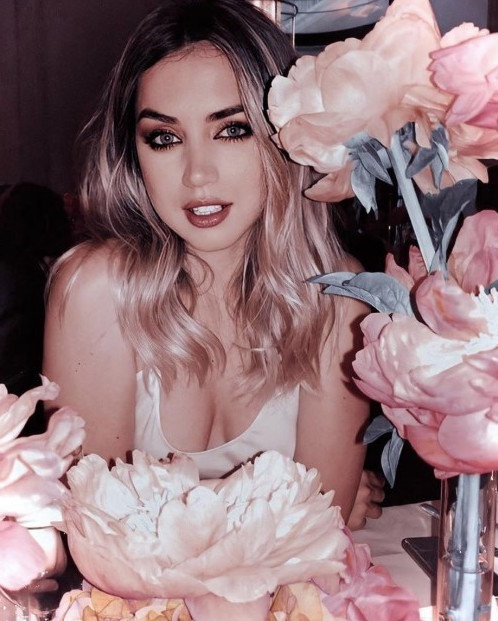 Ana De Armas Pink Flowers  nude photo