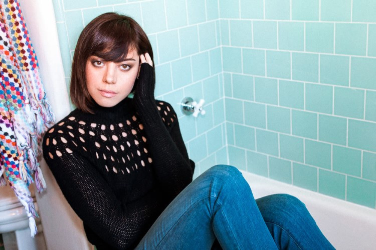 Aubrey Plaza Looking Super Hot In A Bathroom With Very Nice Fixtures And Tiling  nude photo