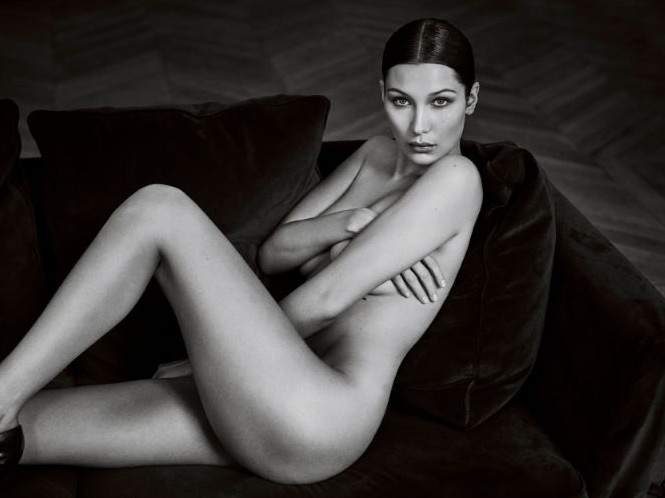 Bella Hadid Posing Fully Naked With Sexy Legs  nude photo