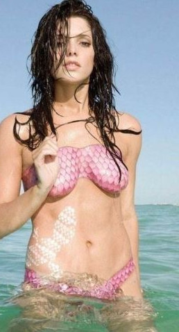 Brunette Ashley Greene Pose In Nothing But Body Paint Naked  nude photo