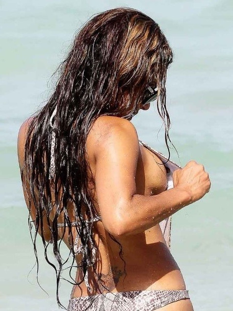 Christina Milian Nip Slip At Beach  nude photo