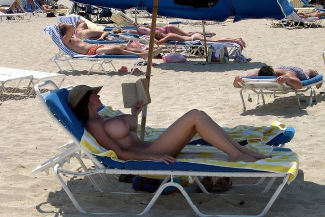 Denise Milani Topless Beach  nude photo