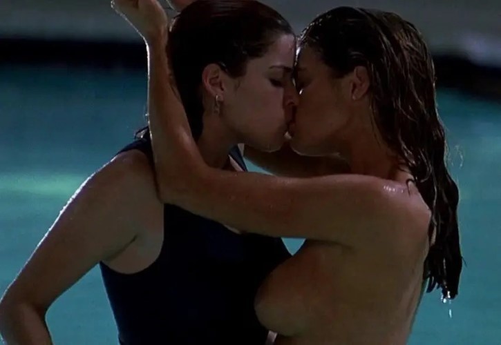 Denise Richards Nude Lesbian In Pool  nude photo