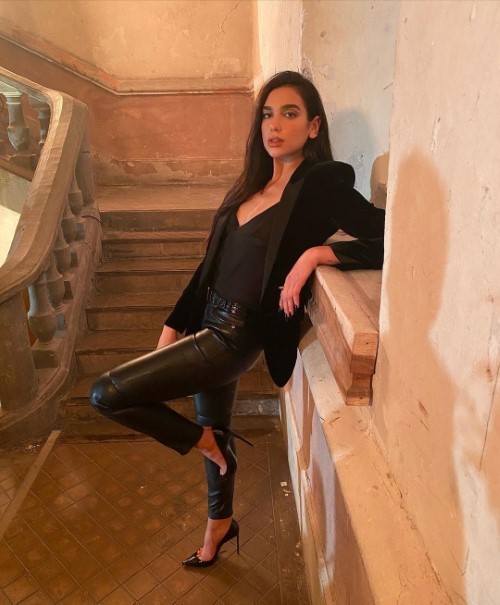 Dua Lipa All Black  nude photo