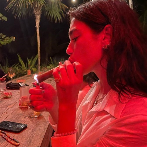 Dua Lipa Smoking Cigar  nude photo