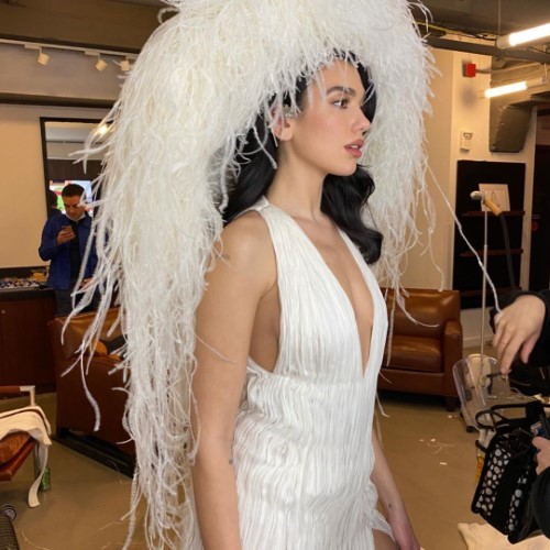 Dua Lipa White Dress Bts  nude photo