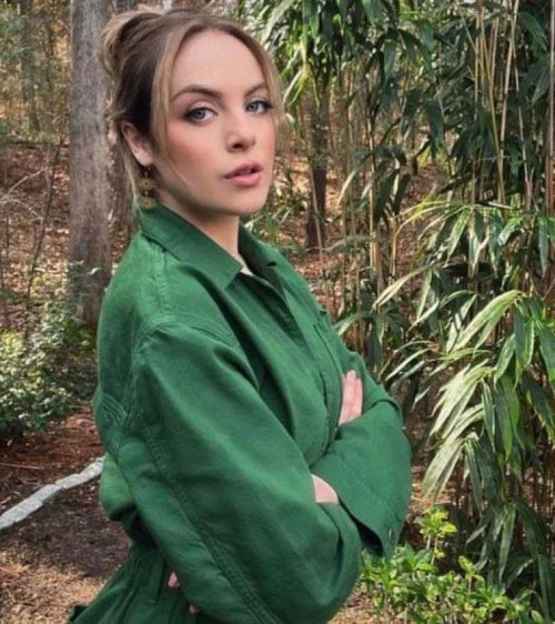 Elizabeth Gillies In Green Out In Nature 2  nude photo