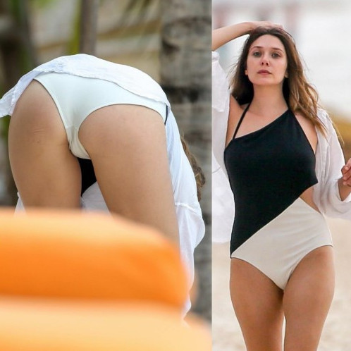 Elizabeth Olsen Sexy Actress Ass Bent Over  nude photo