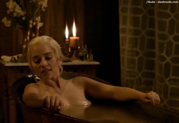 Emilia Clarke Naked Tits While Bathing  nude photo