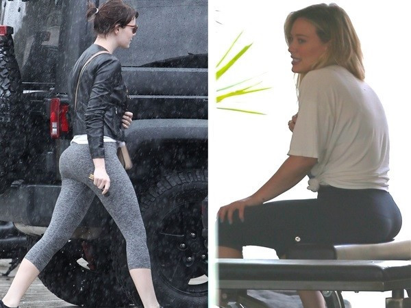 Emma Stones Ass In Tights Vs Hilary Duffs Ass In Tights  nude photo
