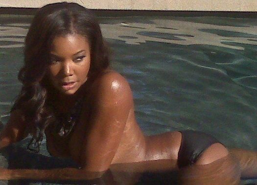 Gabrielle Union Posing Topless Sexy Ass  nude photo