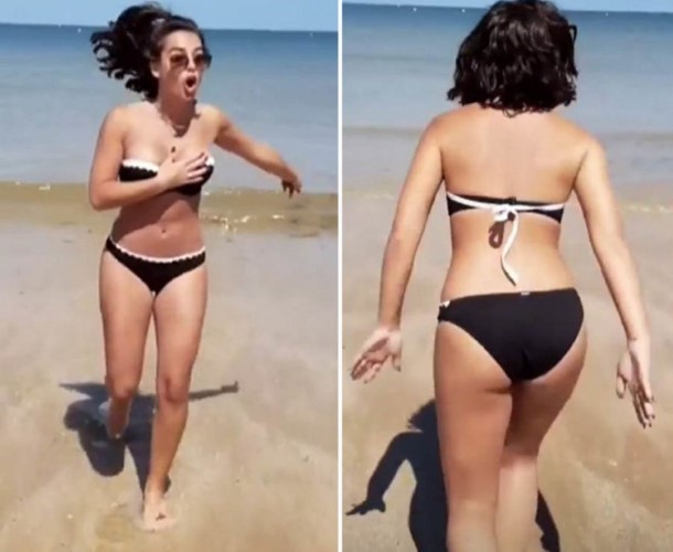 Georgia May Foote Hot Ass Bikini On Beach  nude photo