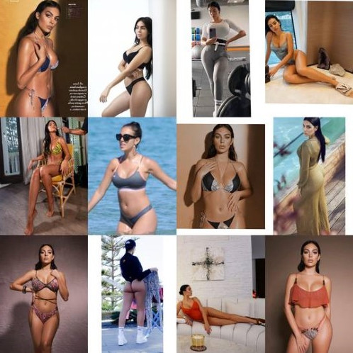 Georgina Rodriguez Collage Photos Outfit  nude photo