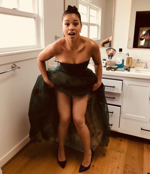 Gina Rodriguez busty actress sexy legs  nude photo