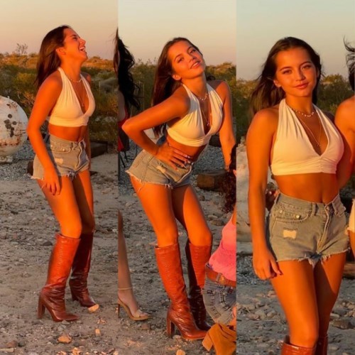 Isabela Merced Izzy Rocking That Denim Shorts Boots Look  nude photo
