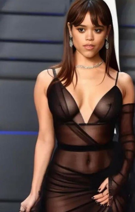Jenna Ortega Boobs Braless Nipples See Through  nude photo