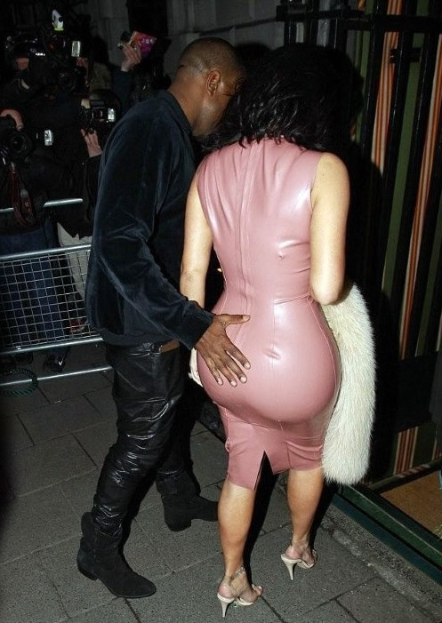 Kanye West And Kim Kardashian Butt Grab  nude photo