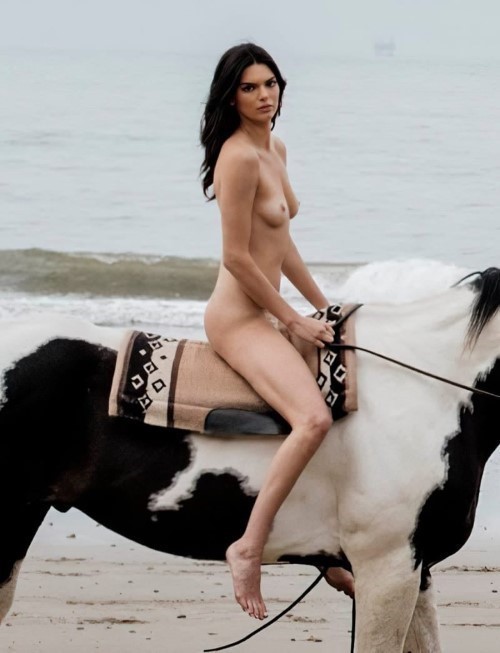 Kendall Jenner Riding Horse Completely Naked  nude photo