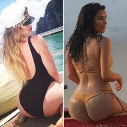 Kim And Khloe Kardashian Butts  nude photo