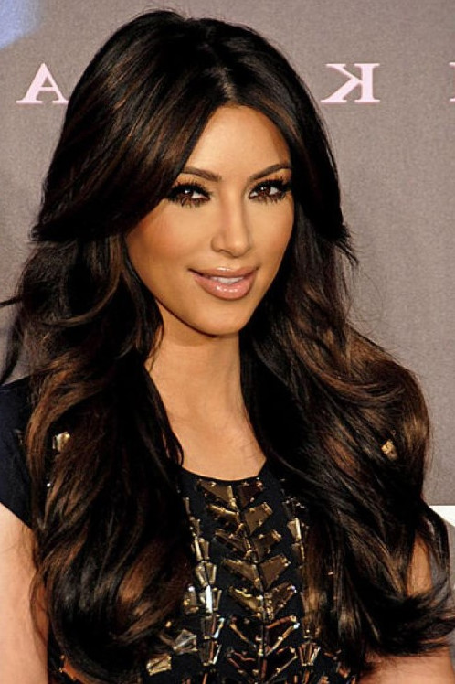 Kim Kardashian Dark Hair Color  nude photo