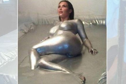 Kim Kardashian Silver Naked  nude photo