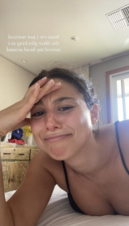 Kira Kosarin Bed Cleavage 2 nude photo