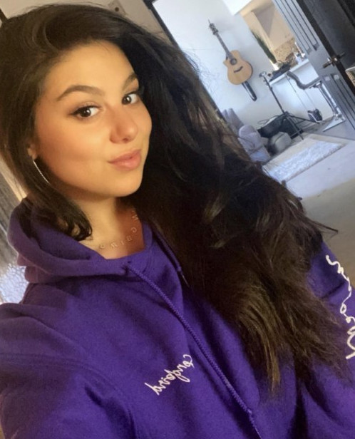 Kira Kosarin Purple Hoodie  nude photo