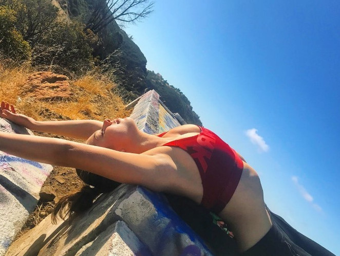 Kira Kosarin Stretching Under The Sun  nude photo