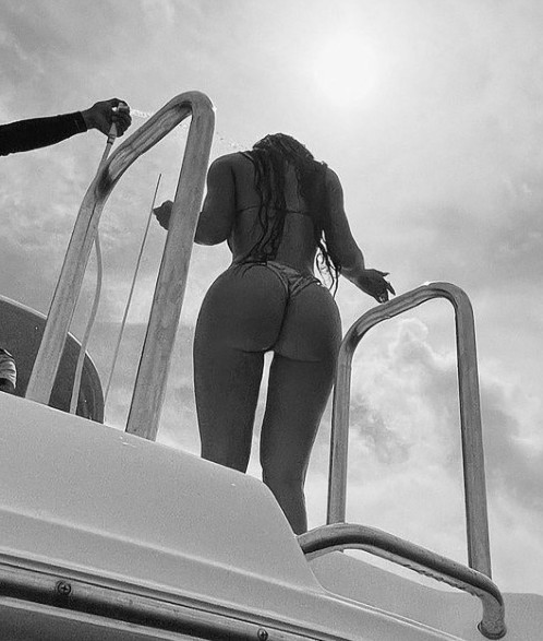 Kylie Jenner Booty Thongs Black And White  nude photo