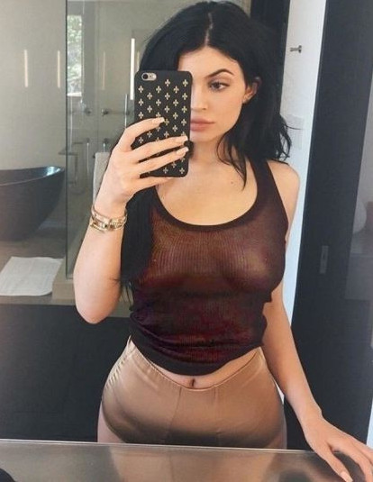 Kylie Jenner Shows Off Her Pierced Nips In A See Thru Top  nude photo