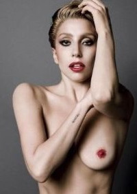 Lady Gaga Celebrity Nude Boobs Exposed  nude photo