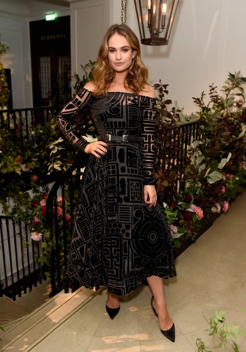 Lily James Burberry Black Launch Event 1  nude photo