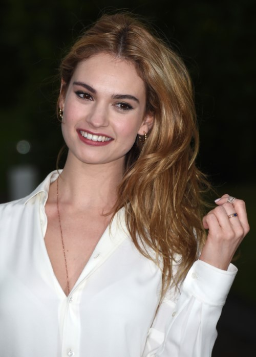 Lily James Hair Toss  nude photo