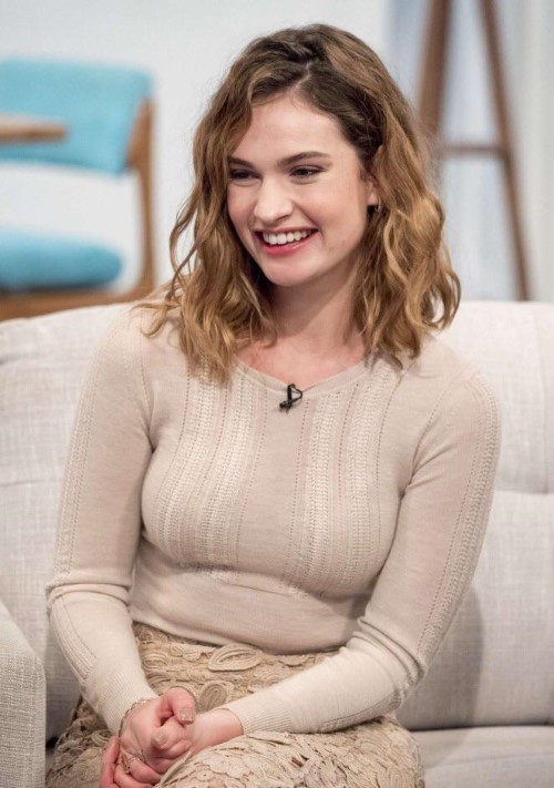 Lily James On Lorraine  nude photo