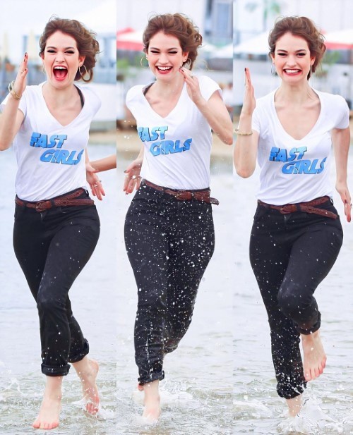 Lily James Photocall For Fast Girls  nude photo