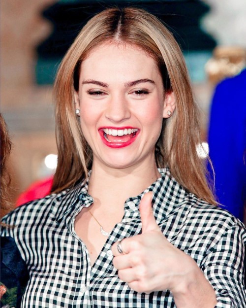 Lily James Thumbs Up  nude photo