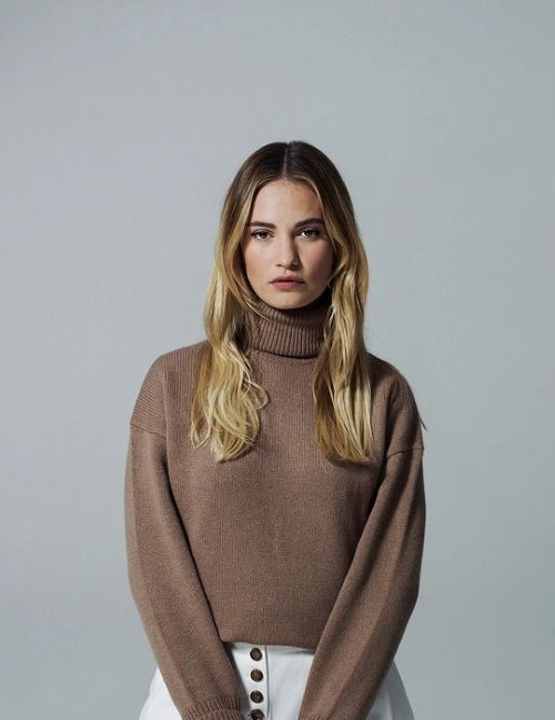 Lily James Turtleneck Sweater  nude photo