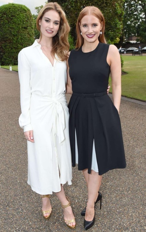 Lily James With Jessica Chastain  nude photo