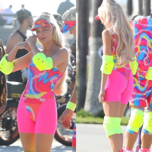 Margot Robbie Rollerblader Barbie Front And Back  nude photo