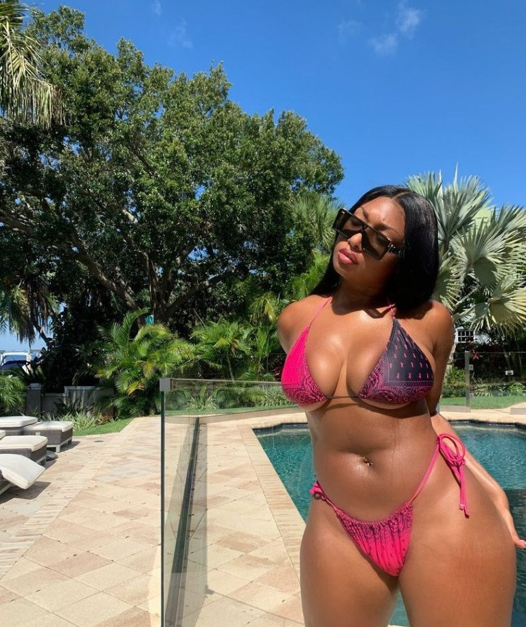 Megan Thee Stallion Huge Tits In Sexy Bikini  nude photo