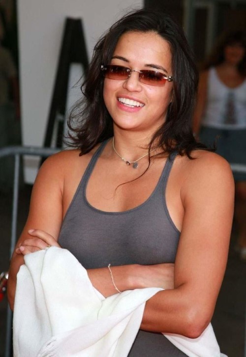 Michelle Rodriguez Nipples See Through Shirt  nude photo