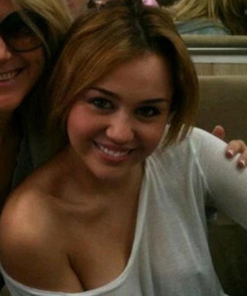 Miley Cyrus See Through Shirt Nipples  nude photo
