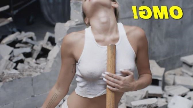 Miley Cyrus Wrecking Ball Nipple  nude photo