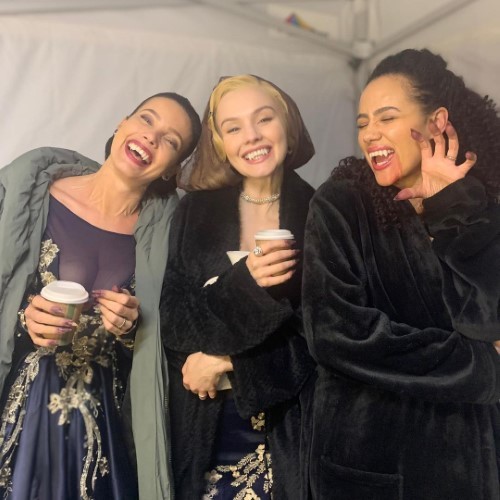 Nathalie Emmanuel BTS Shot From The Invitation  nude photo