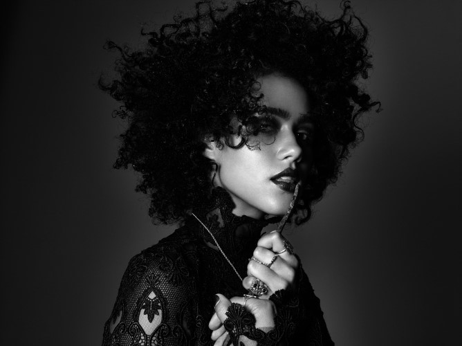 Nathalie Emmanuel Black White  nude photo