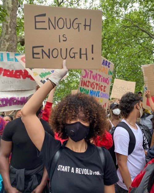 Nathalie Emmanuel Cute At A Protest  nude photo