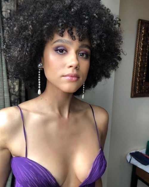 Nathalie Emmanuel Purple Dress  nude photo